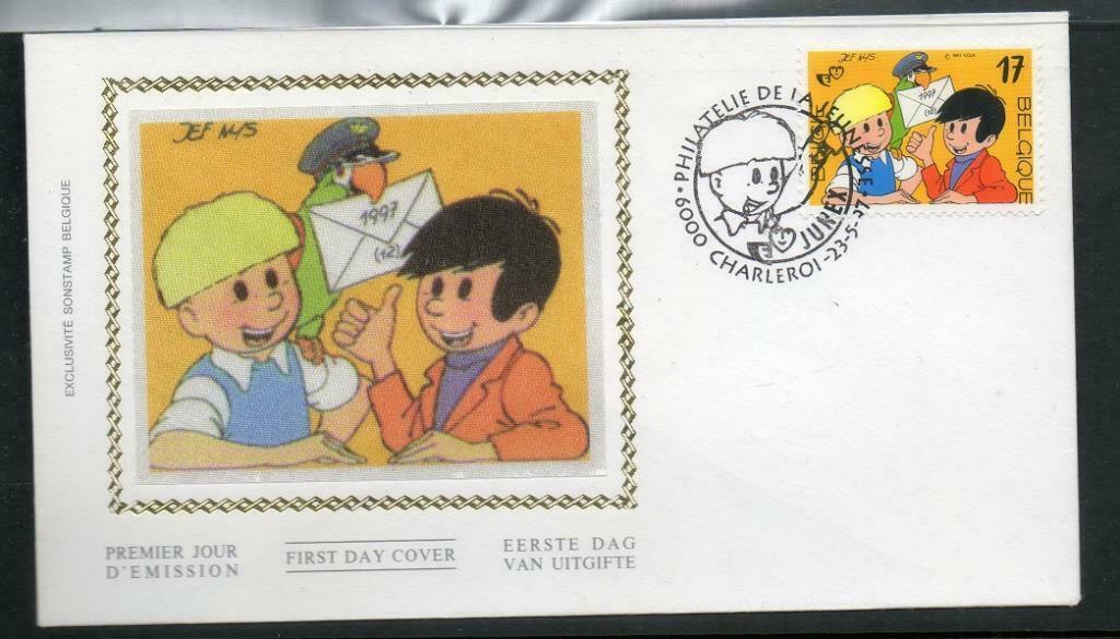 Année 1997 : FDC 2707 soie - Gil et Jo - Jommeke - Obli. Cha, Enlèvement ou Envoi
