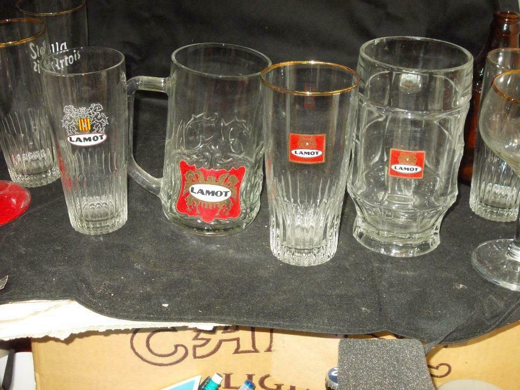 Bierglazen.Lamot.Mechelen. D 122, Enlèvement ou Envoi, Utilisé, Verre ou Verres, Autres marques