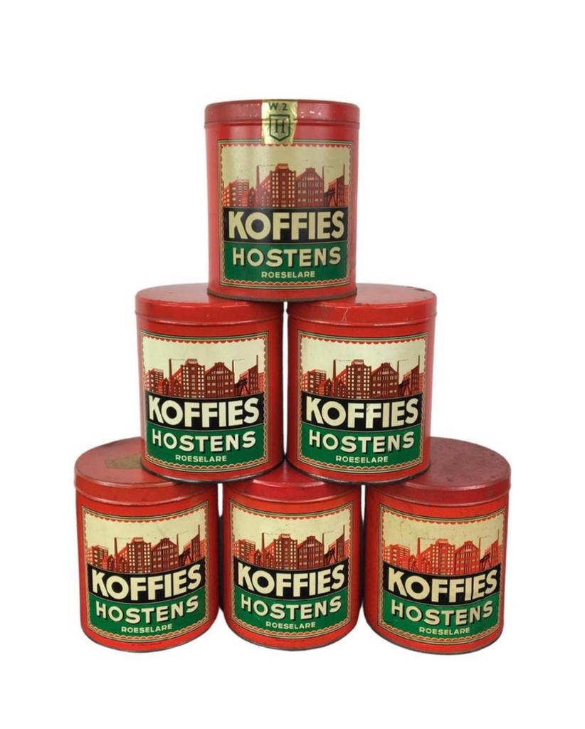 Oude Koffies Hostens Koffieblikken - 1940s, Verzamelen, Ophalen of Verzenden, Gebruikt, Koffie, Overige merken