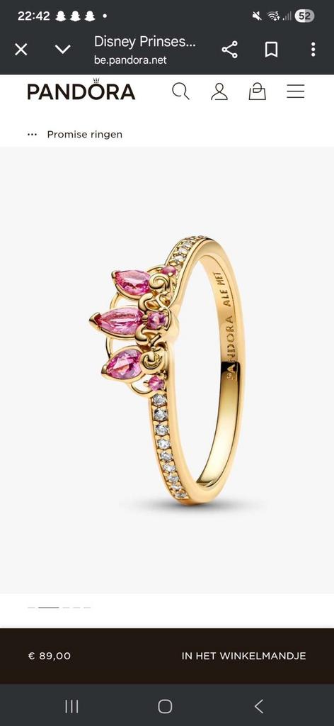 pandora ring, Bijoux, Sacs & Beauté, Bagues, 20 ou plus grands, Autres couleurs, Comme neuf, Enlèvement