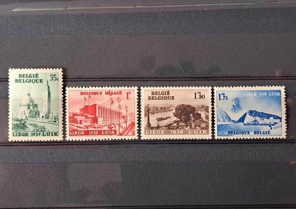 Belgique OBP 484-487 ** 1938, Enlèvement ou Envoi, Non oblitéré, Neuf