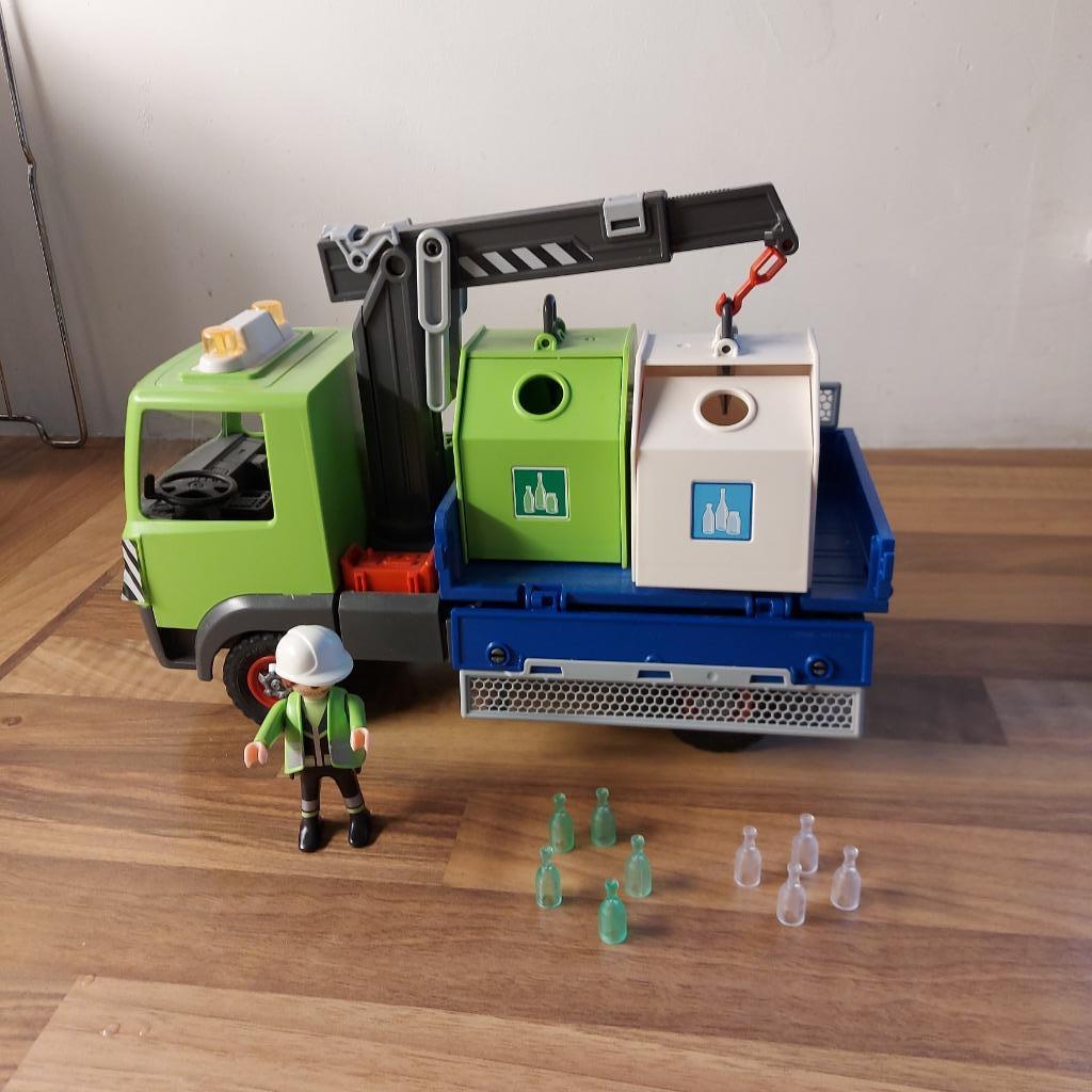 Playmobil vrachtwagen met glascontainers, Kinderen en Baby's, Speelgoed | Playmobil, Ophalen, Zo goed als nieuw