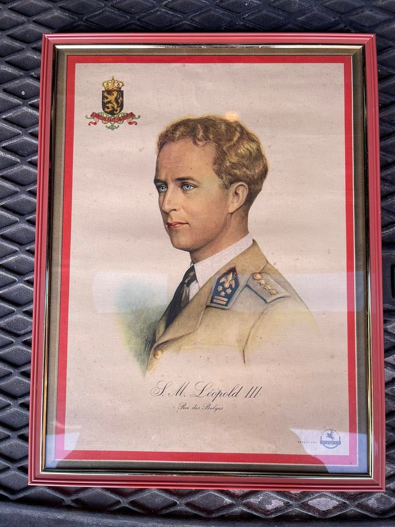 Leopold 3 foto tekening kader chocolade jacques, Ophalen, Zo goed als nieuw, Foto