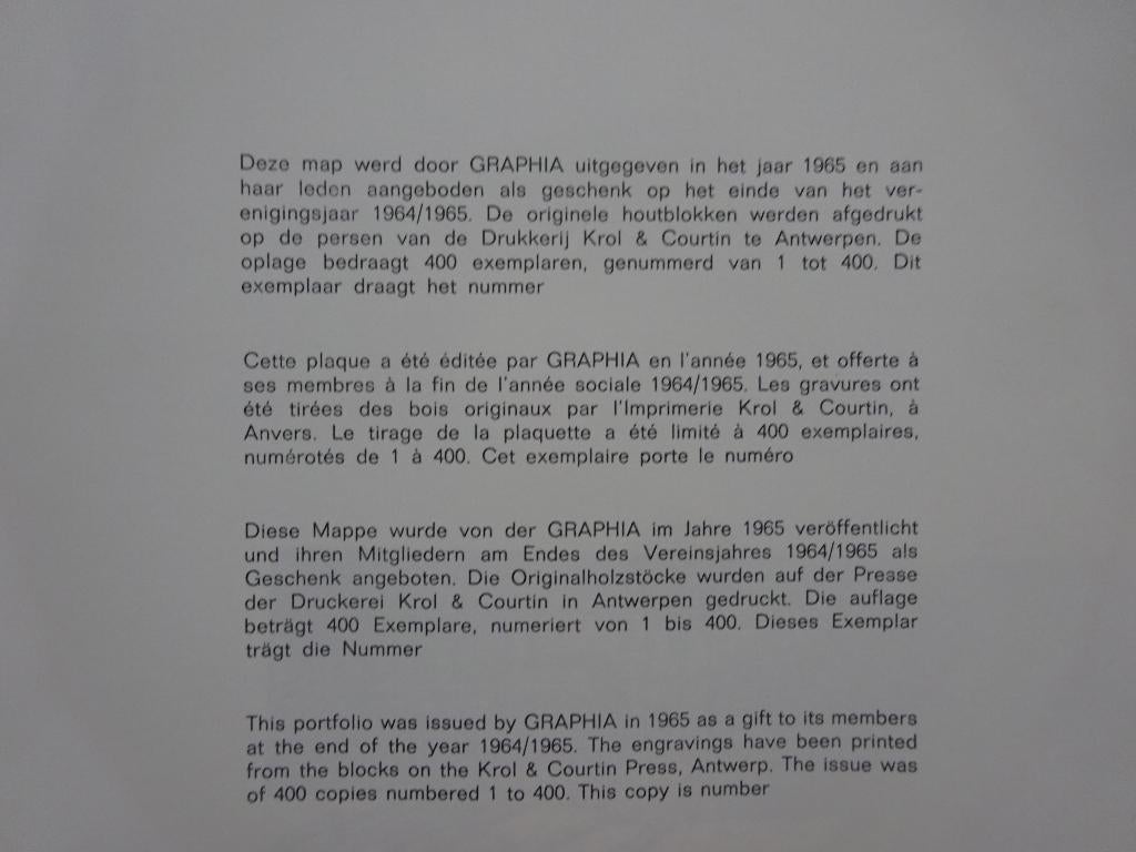 Houtgravure, academie Gent, 1965, Gaudaen / kunsmapje, Ophalen of Verzenden, Gelezen, Grafische vormgeving