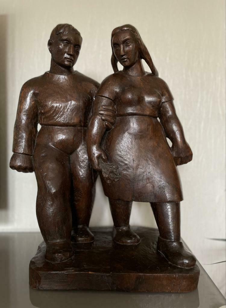 Houten sculptuur van Maurice Christiaens, Ophalen