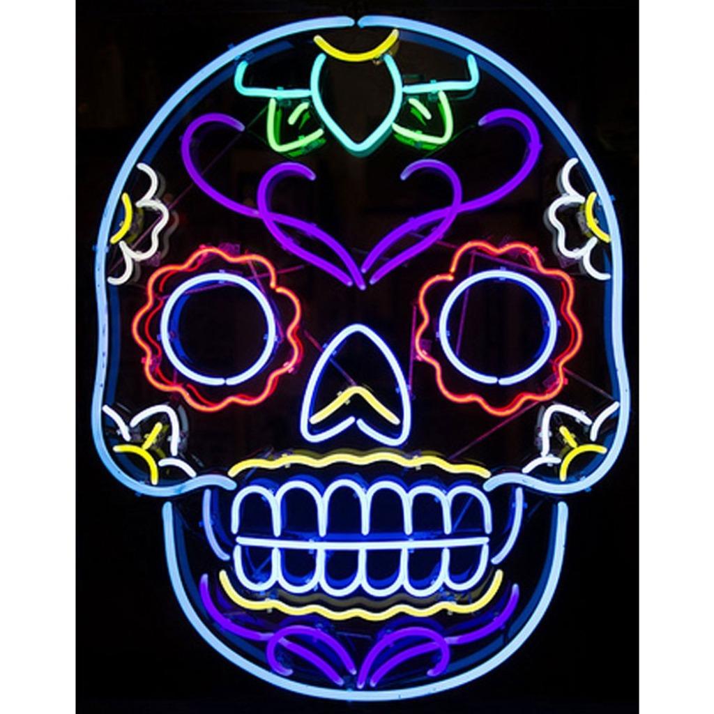 Mooie skull neon met veel kleuren en veel andere neons, Enlèvement ou Envoi, Neuf, Table lumineuse ou lampe (néon)