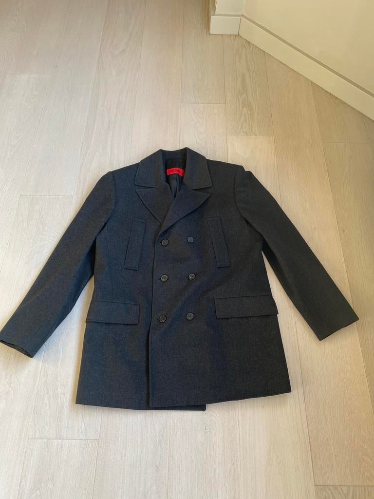 HUGO herenmantel Hugo Boss, anthraciet grijs , maat 52, Ophalen, Maat 52/54 (L), Hugo boss, Zo goed als nieuw