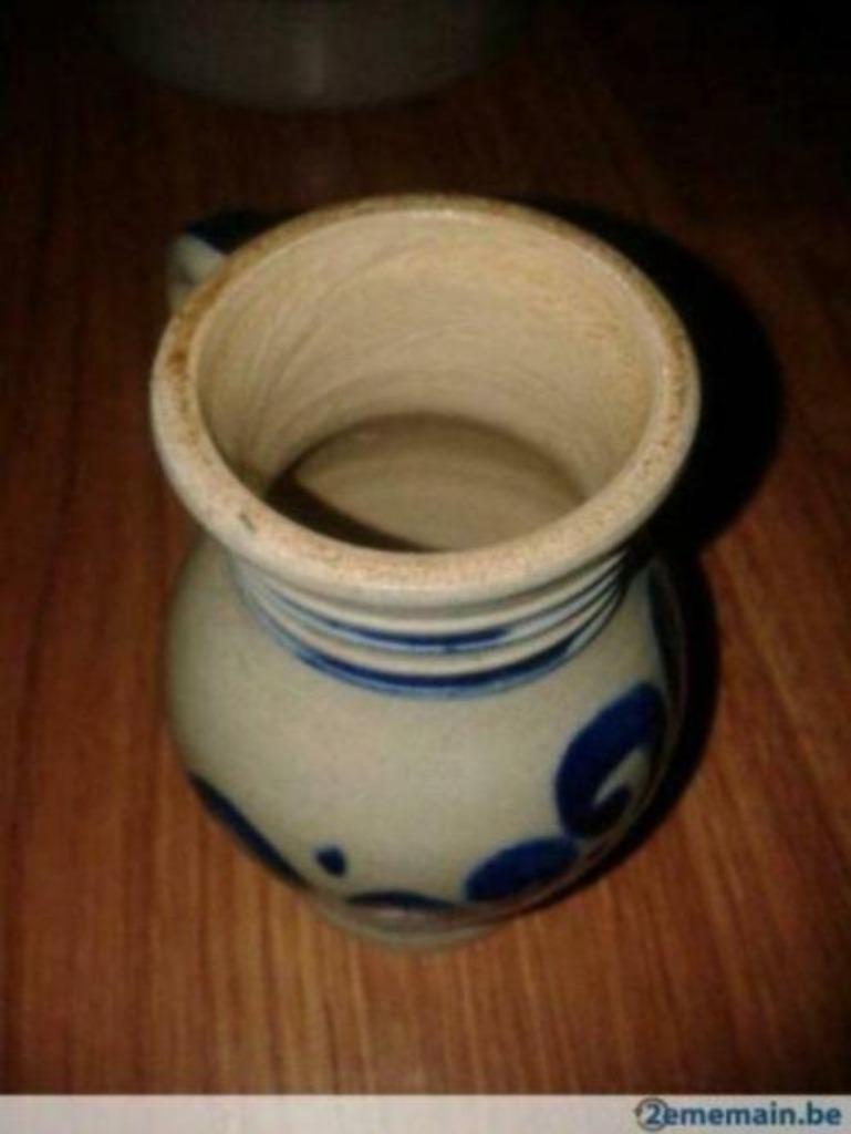 ancien pot à lait en grés bleu en BE - H 12cm, Enlèvement ou Envoi
