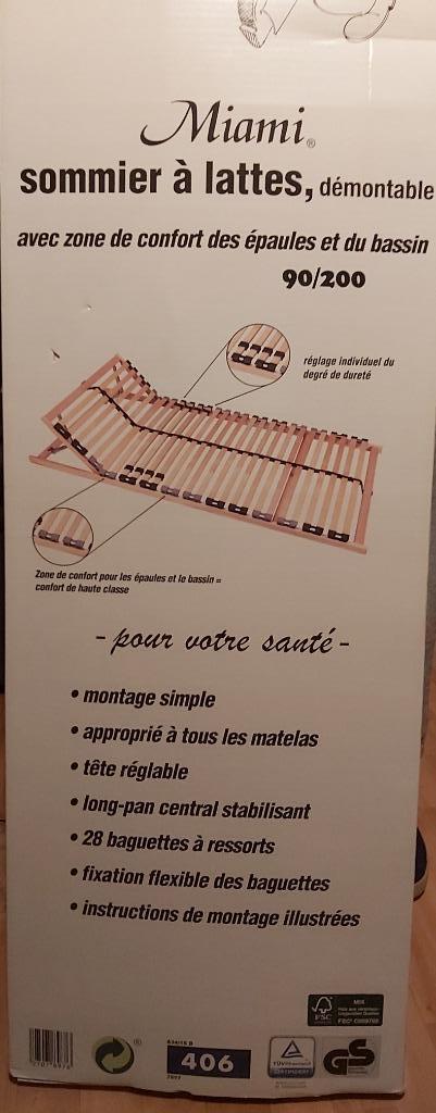 Sommier à lattes et matelas, Maison & Meubles, Chambre à coucher | Matelas & Sommiers, 90 cm, Une personne, Enlèvement, Utilisé
