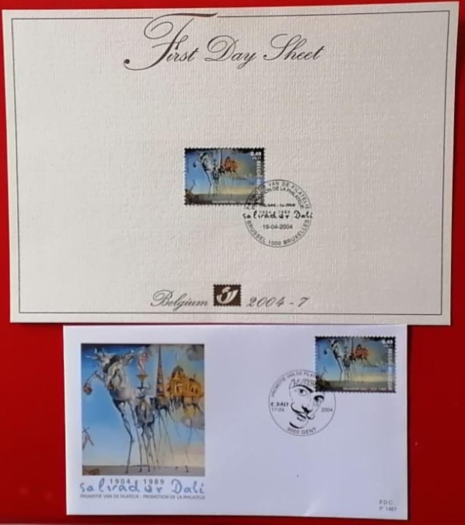 2004- DALI 1 FDC PLUS 1 FDS, Postzegels en Munten, Ophalen of Verzenden