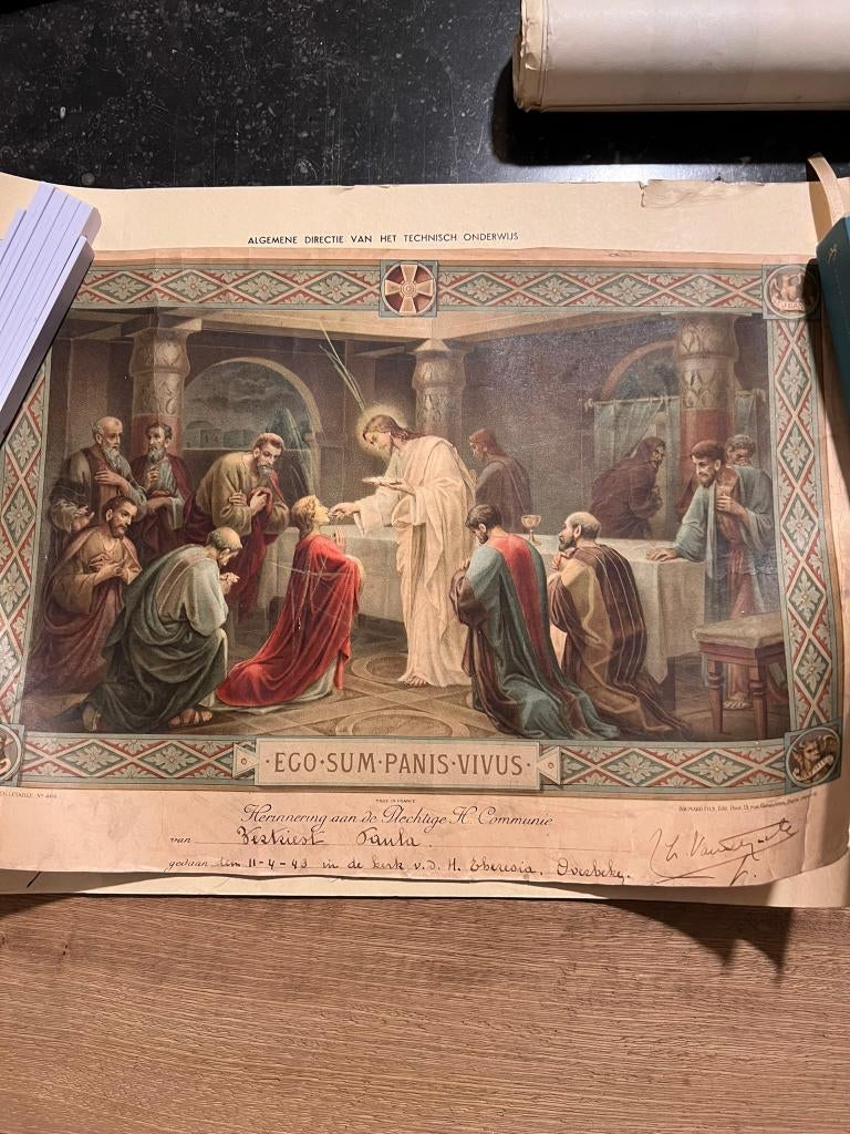 Oude diploma's middelbaar, toneel en cultuurspreiding, Plech, Antiek en Kunst, Ophalen of Verzenden