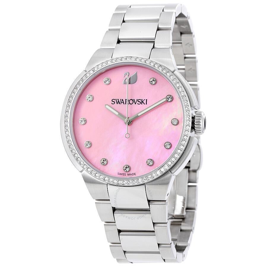 Montre Swarovski City 5205993 – Cadran rose nacré, Enlèvement, Comme neuf, Acier, Acier