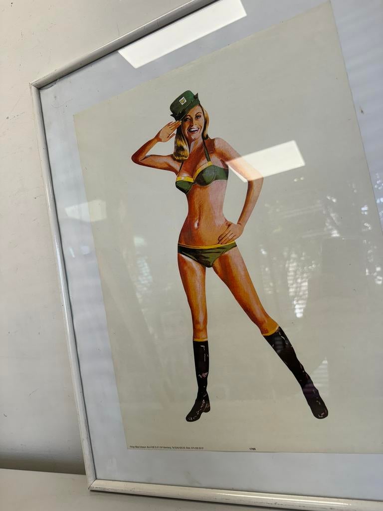 BP antieke reclame poster, Verzamelen, Met lijst, A4 of kleiner, Ophalen of Verzenden, Reclame