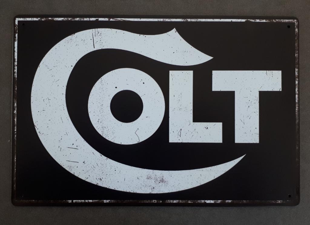 Colt metalen vintage look wandplaat - NIEUW, Verzamelen, Ophalen of Verzenden, Nieuw, Reclamebord