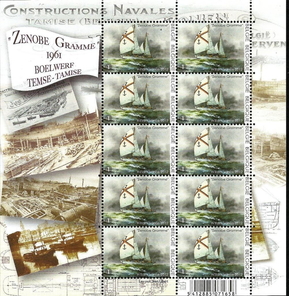 2012 Zenobe Gramme OBP 4257**, Postzegels en Munten, Postzegels | Europa | België, Postfris, Orginele gom, Scheepvaart, Zonder stempel