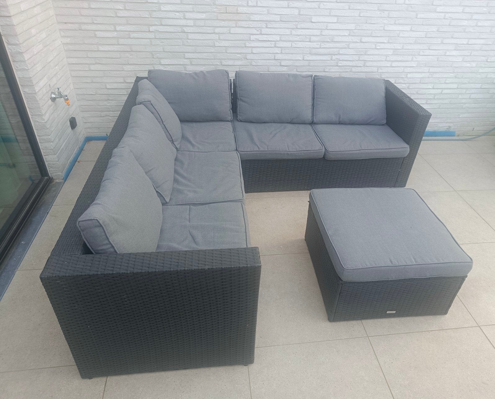 Loungeset met kussens, Ophalen, Gebruikt, Kunststof, Loungeset
