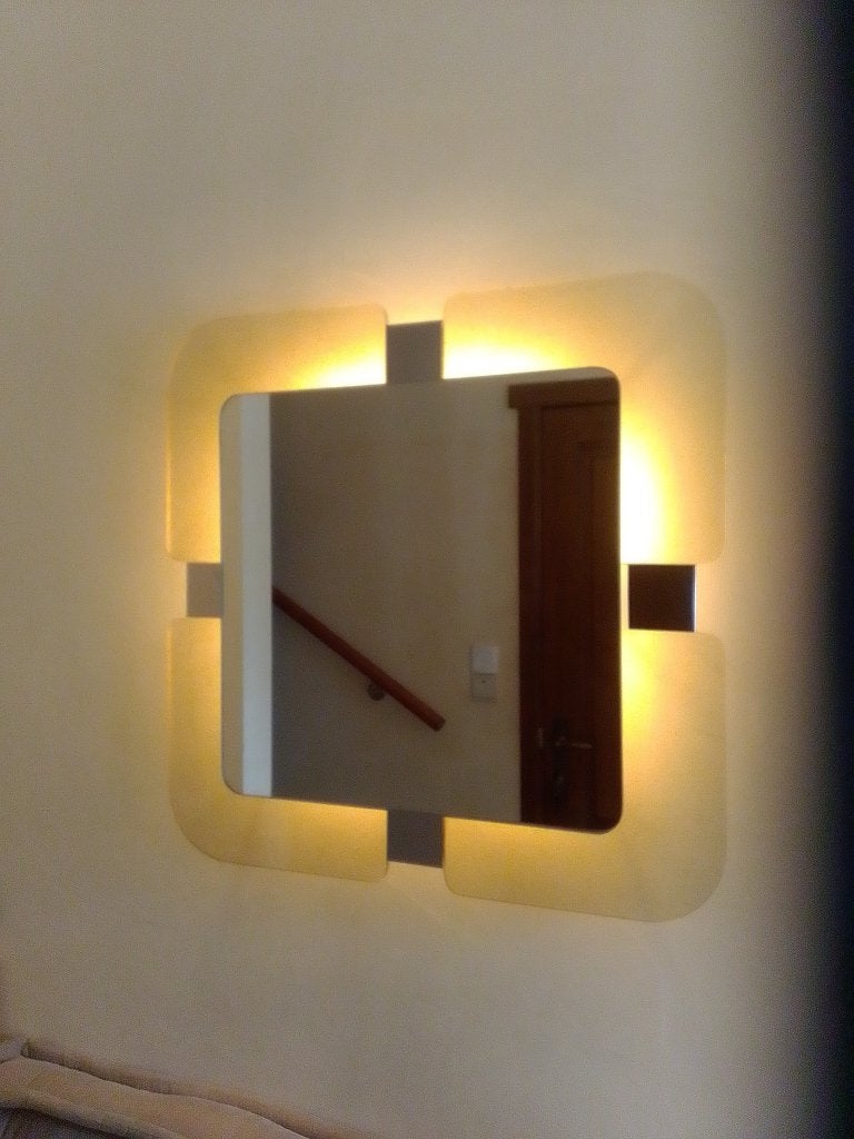 Miroir lumineux rétroéclairé Années 70 lampe design, Antiquités & Art, Enlèvement