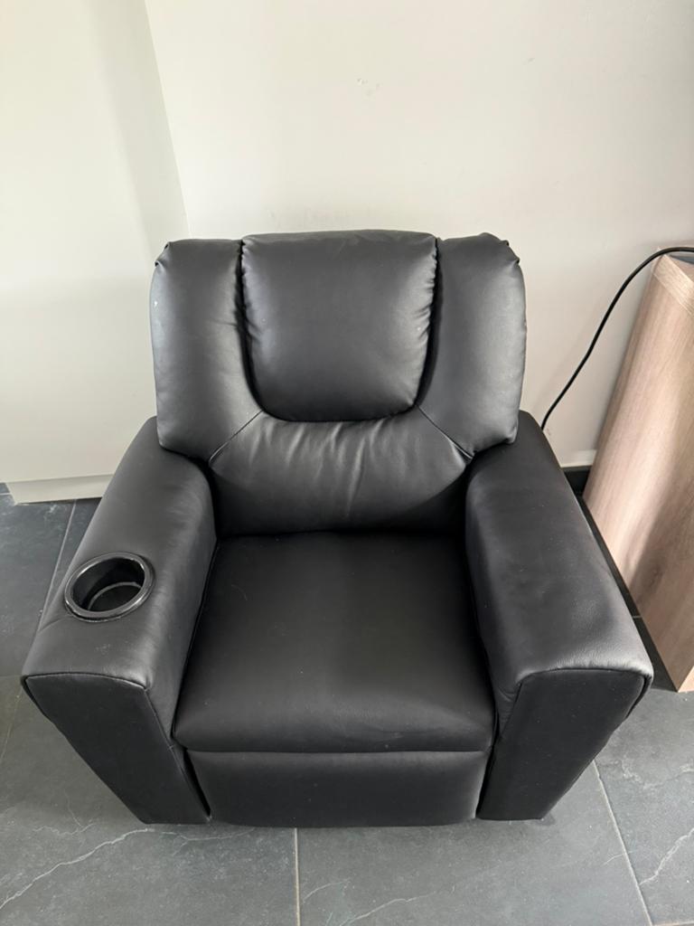 Kinder relax zetel, Huis en Inrichting, Fauteuils, Ophalen, Zo goed als nieuw, Leer