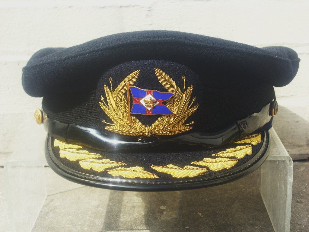 Casquette CMB de commandant de bord Compagnie Maritime Belge, Envoi, Marine, Casque ou Béret