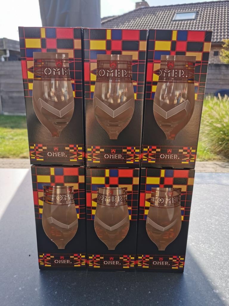 Omer Collector glazen 46 glazen!, Verzamelen, Biermerken, Ophalen of Verzenden