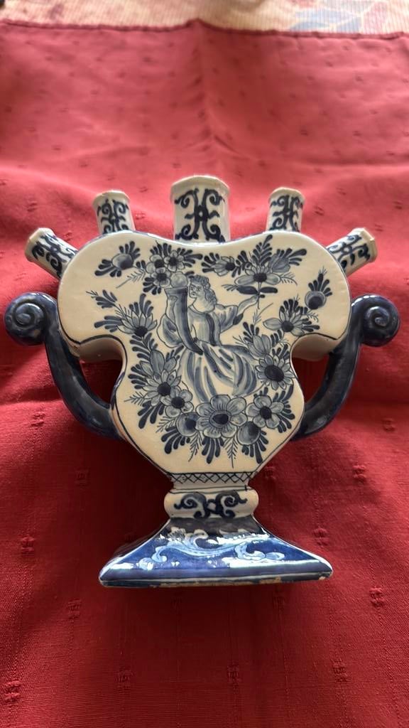 Delfts aardewerk tulpenetui gesigneerd., Antiek en Kunst, Ophalen