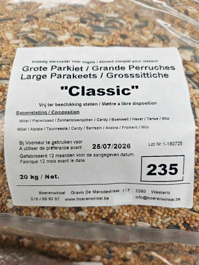 vogelvoer aan scherpe prijzen voor parkieten kanaries enz.., Dieren en Toebehoren, Ophalen, Nieuw, Volière