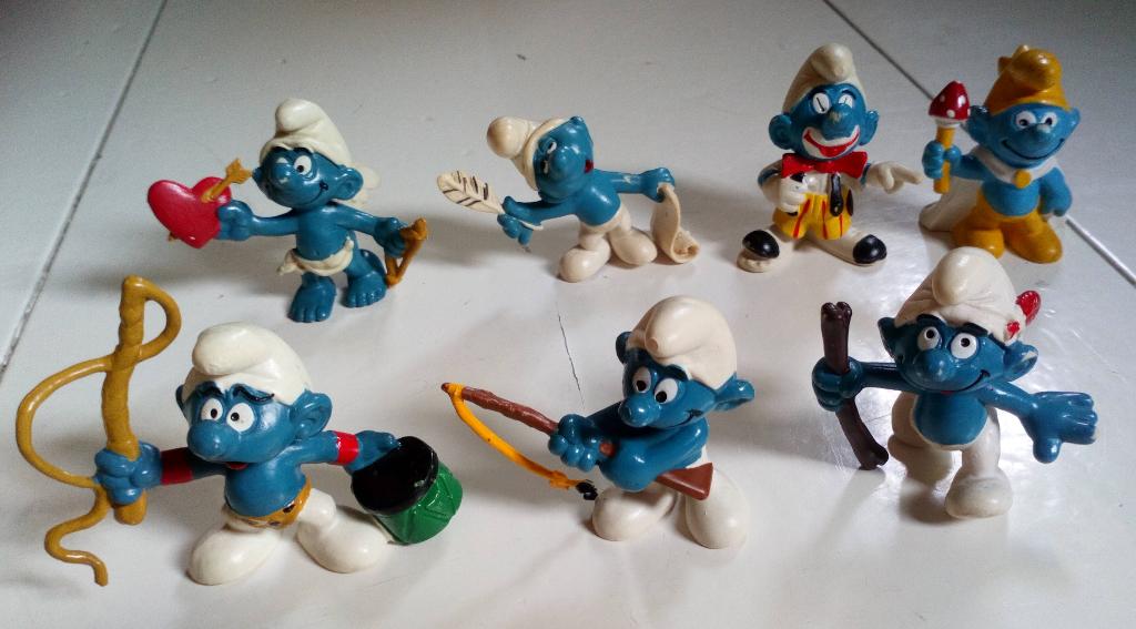7 verschillende smurfen in goede staat, Ophalen of Verzenden, Gebruikt, Verschillende Smurfen, Poppetje, Figuurtje of Knuffel