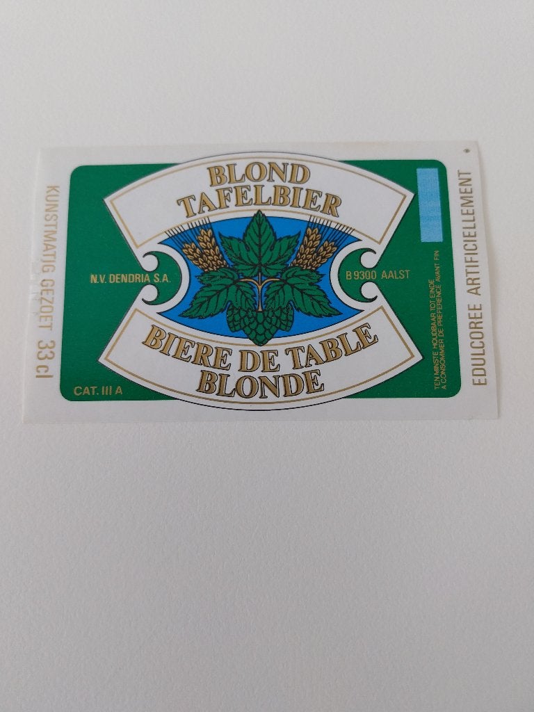 Étiquette de bière de table blonde Dendria De Gheest Alost, Enlèvement ou Envoi, Utilisé