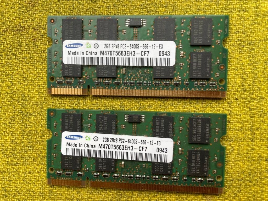 Mémoire RAM - Samsung 4Go So-Dimm - DDR2, Reconditionné, DDR2, 2 GB, Laptop