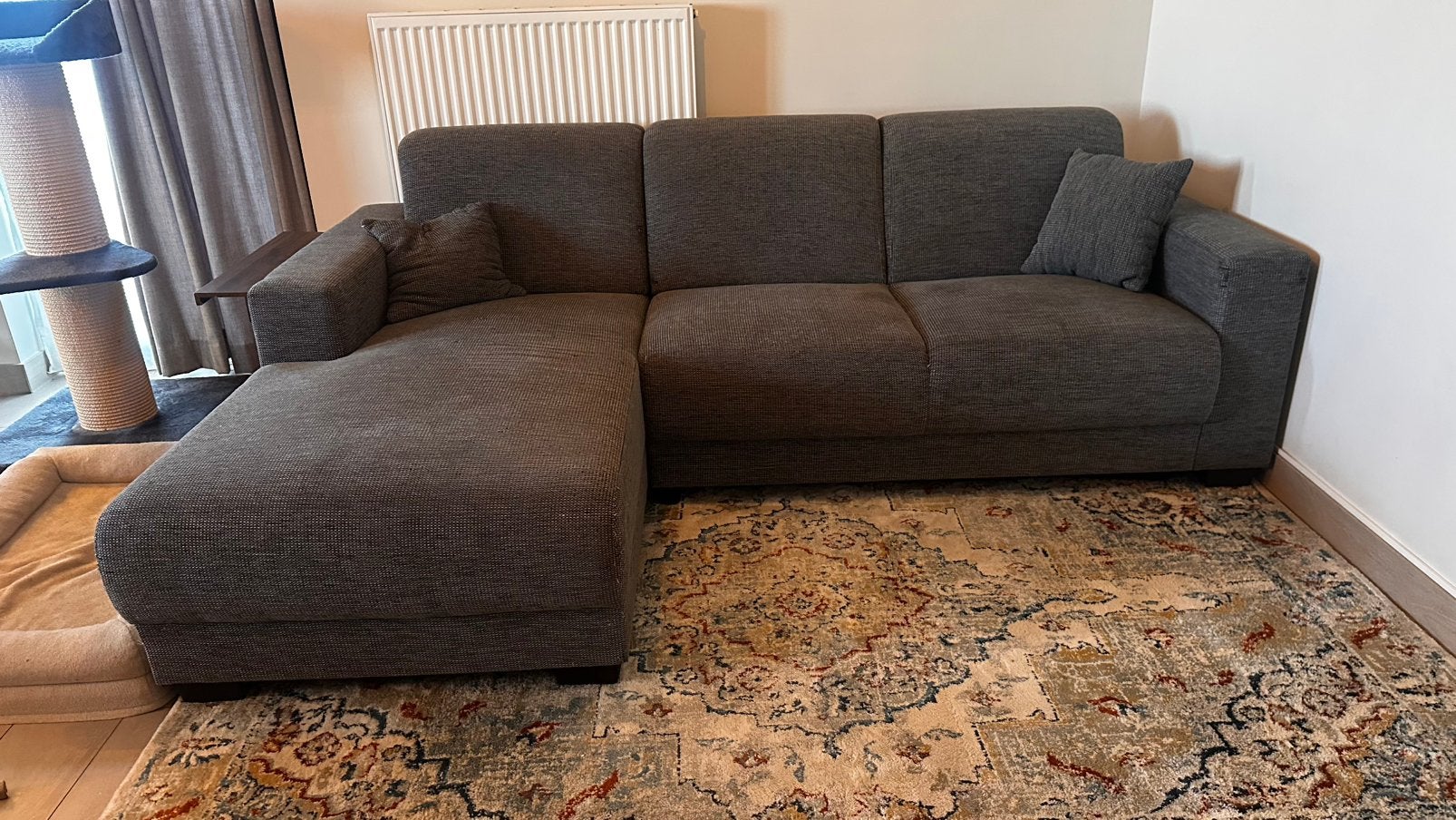 GRATIS Grijze zetel longchair, Enlèvement, Utilisé, Tissus
