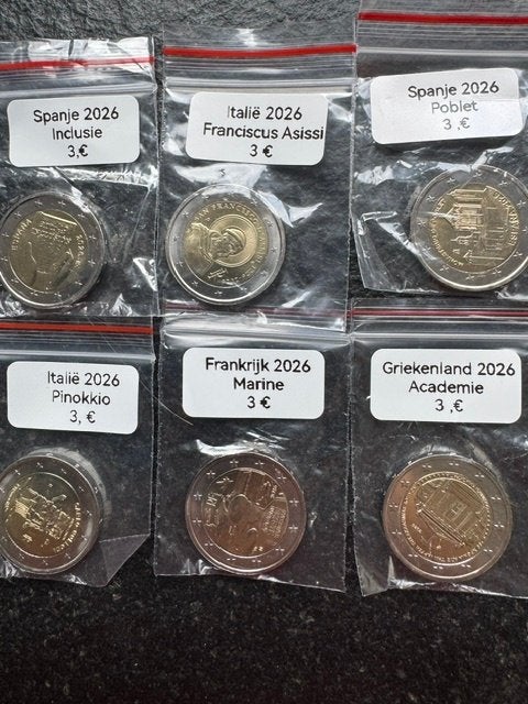 Verschillende Herdenkingsmunten, Timbres & Monnaies, Monnaies | Europe | Monnaies euro, Enlèvement ou Envoi, 2 euros, Monnaie en vrac