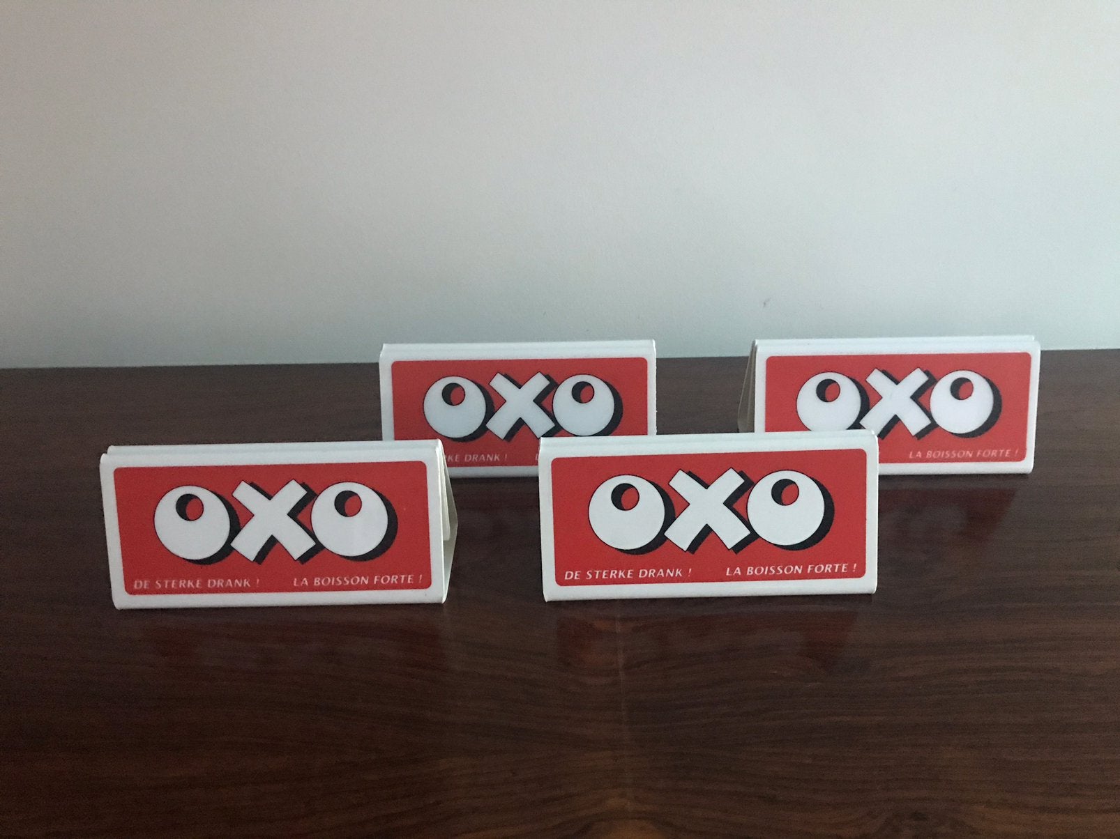 OXO  / Royco Set van 4 kaart menu houders retro vintage, Ophalen of Verzenden, Huis en Inrichting