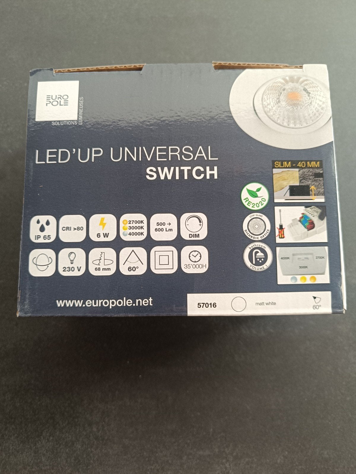 Lot 40 spots LED encastrés Europole 6W IP65 Neufs, Neuf, Enlèvement ou Envoi, Spot encastrable, LED