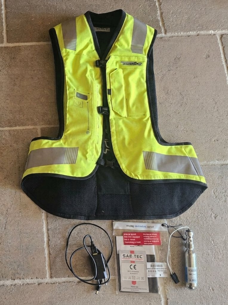 Helite E-Turtle V2 airbag fluo (maat Medium), Femmes, Seconde main, Enlèvement ou Envoi, Autres types