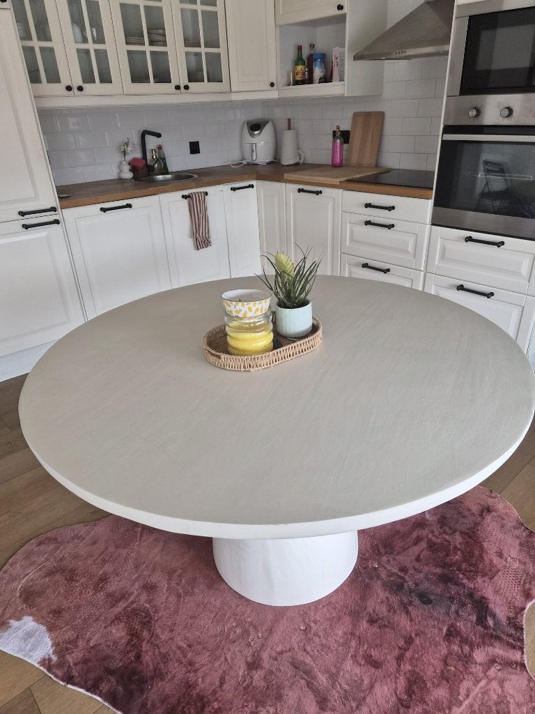 Ronde tafel YGO wit 130cm diameter, Ophalen, Rond, Zo goed als nieuw, Vier personen