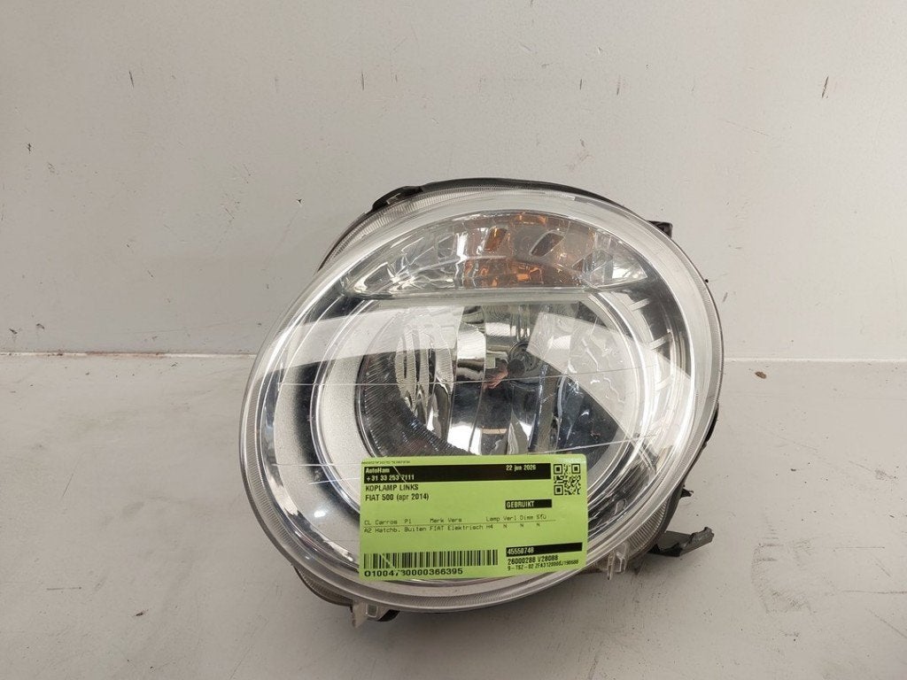 KOPLAMP LINKS Fiat 500 (312) (01-2007/12-2012) (|51787492|), FCA Germany GmbH, Gebruikt, IPC D1-09 Bahnhofsplatz
65423  Rüsselsheim am Main, DE