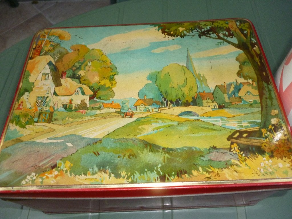 Vintage blikken chocoladeblik Jamesons, Verzamelen, Blikken, Ophalen of Verzenden