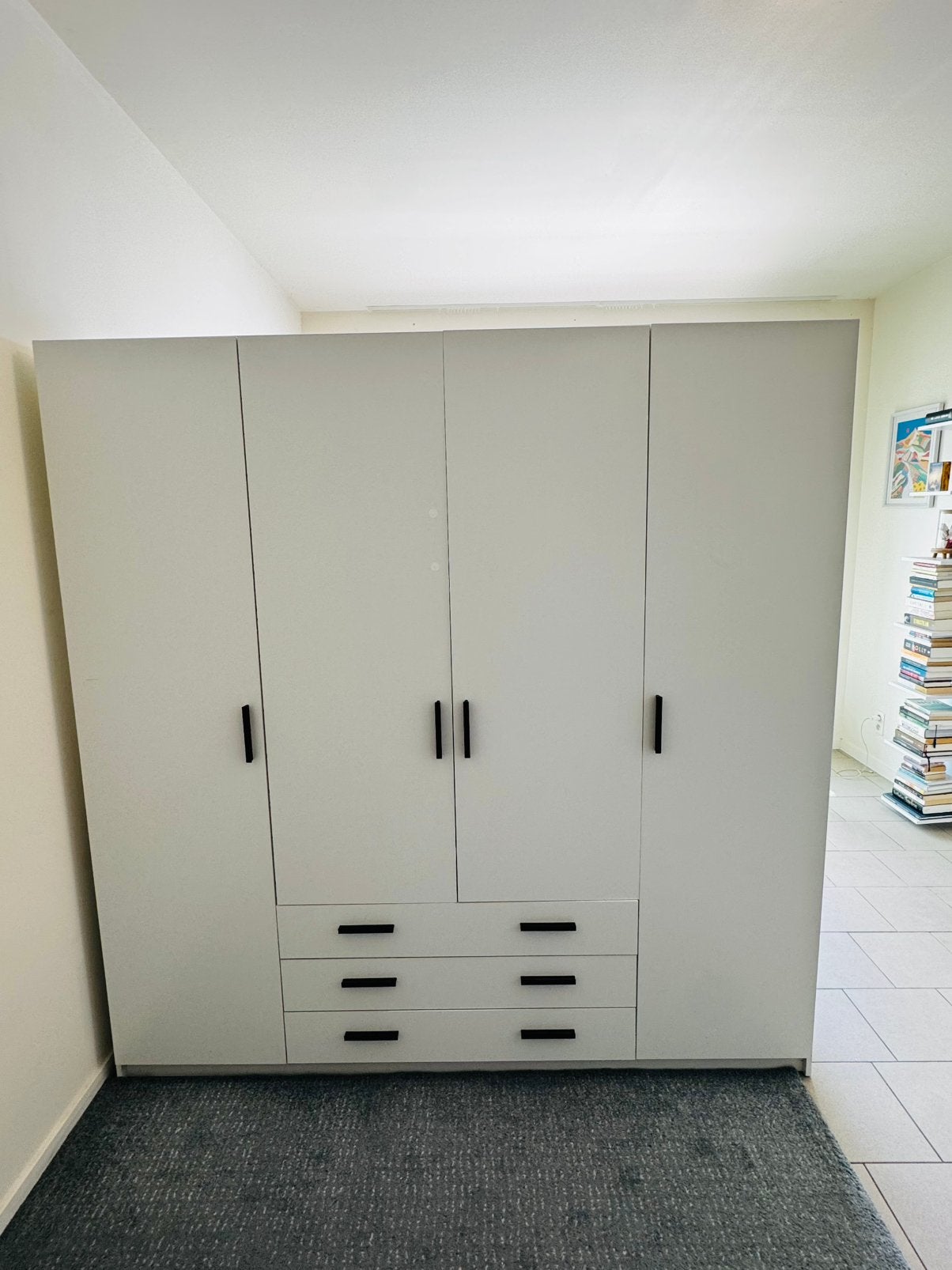 Witte 4 Deuren kast 200x196x50 cm, Huis en Inrichting, Ophalen, 200 cm of meer, Met klep(pen), Zo goed als nieuw