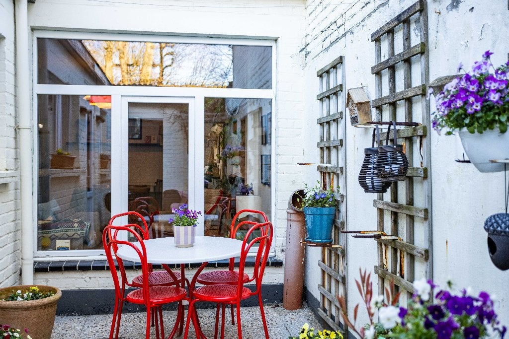 tuinset - tuintafel en 4 stoelen, Ophalen, Rond