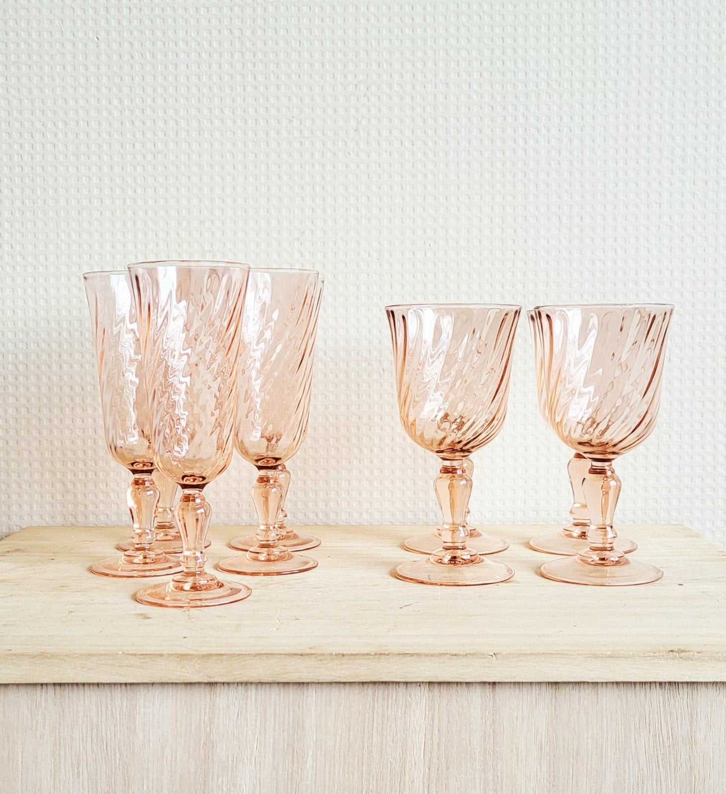 Ensemble de 13 verres Rosaline Luminarc France roses vintage, Enlèvement ou Envoi