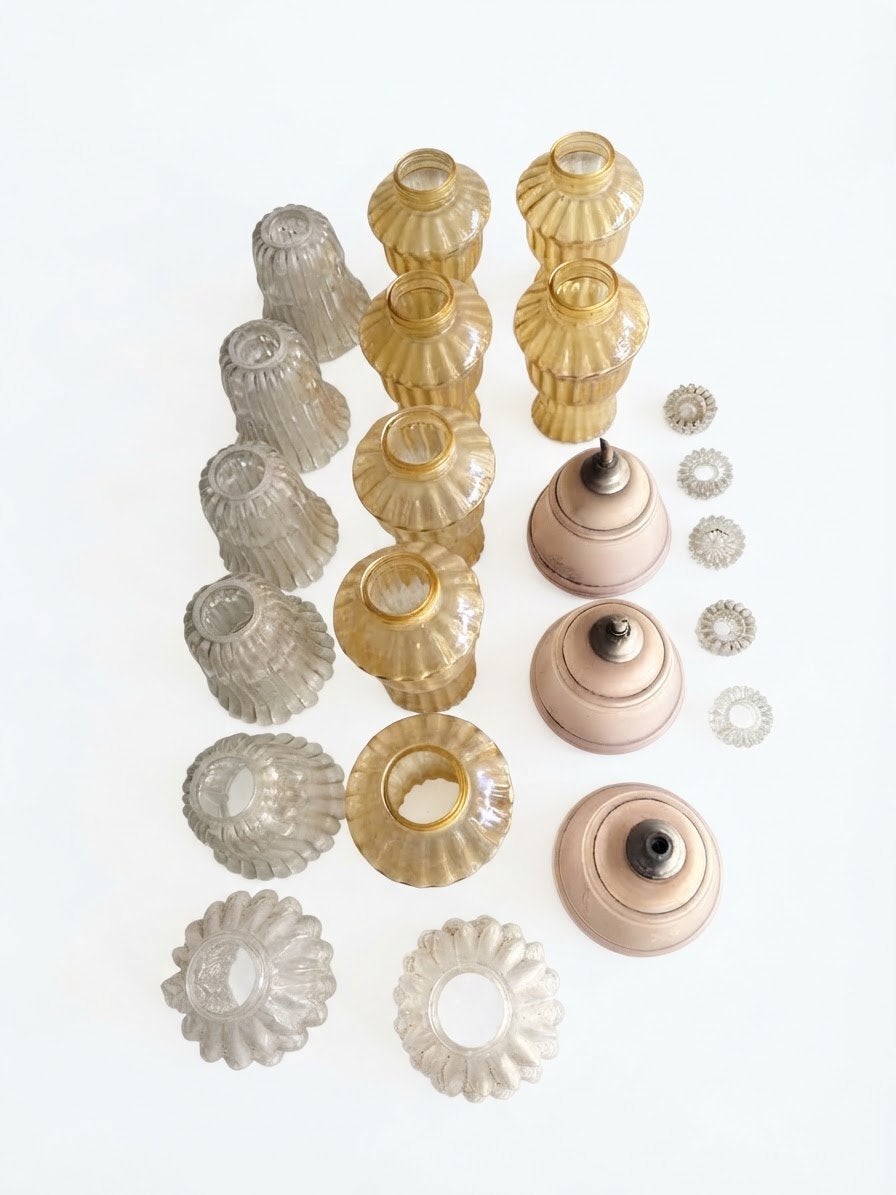 Important lot de 22 verreries d'époque Art Déco Vintage, Ophalen