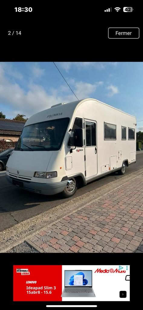 Camping car integral Frankia camper, Caravans en Kamperen, Mobilhomes, Fiat, 7 tot 12 maanden geleden, Boiler, Tot en met 3