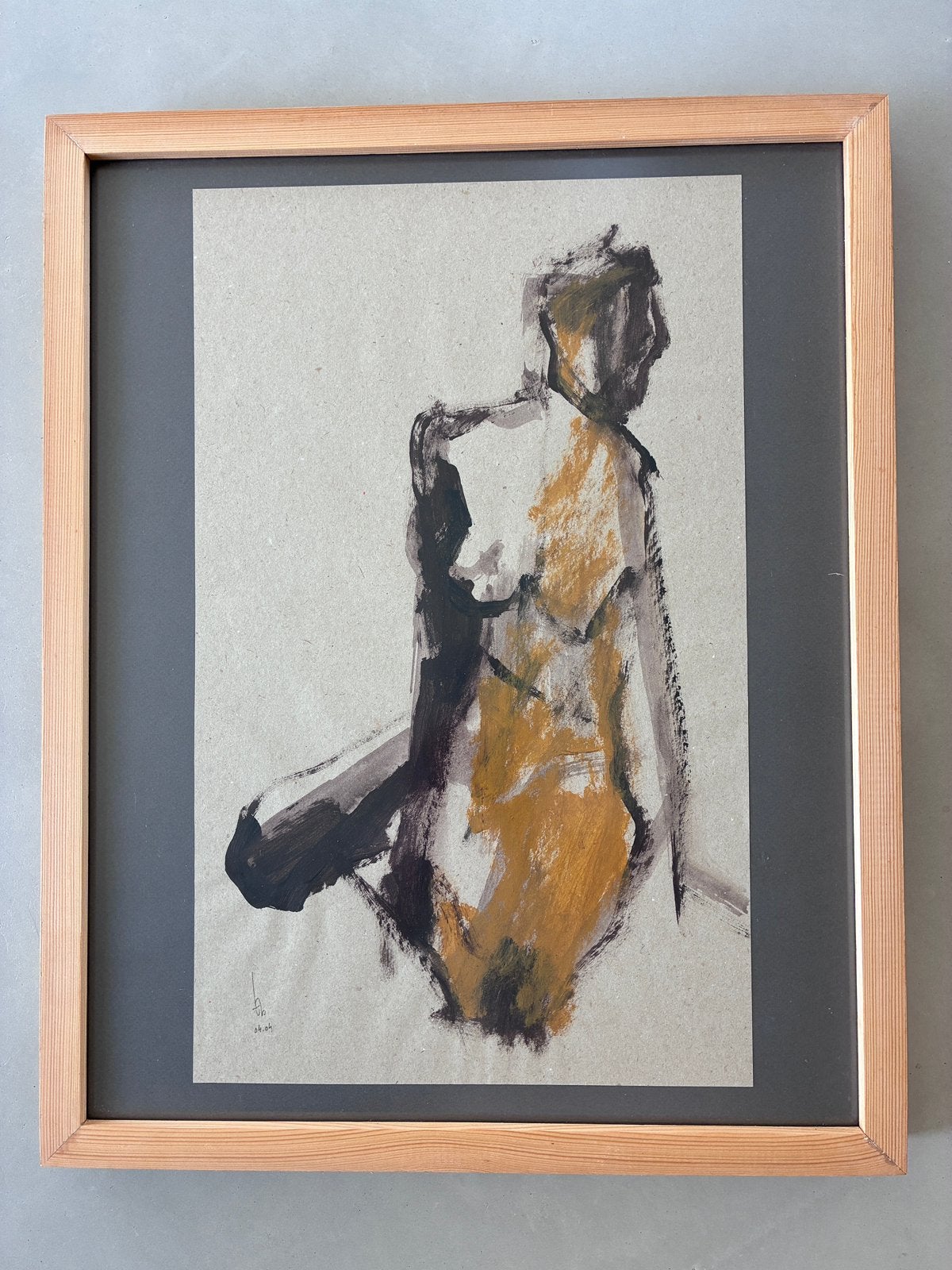 Vrouwelijk naakt, Sous verre, Portrait ou Personnes, Peinture acrylique, Enlèvement
