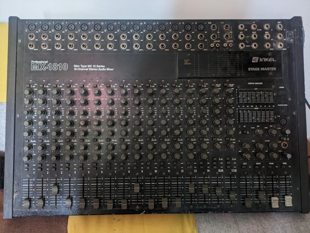 Console de mixage 14 mono, 2 stéréo, 1 aux Inkel MX-1810, Enlèvement