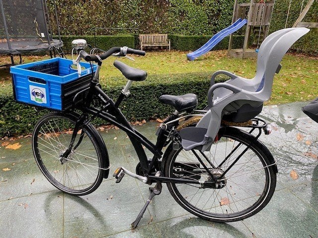 Complete fiets voor volwassene met twee kinderen, Fietsen en Brommers, Fietsen | Dames | Damesfietsen, Gebruikt, Overige merken