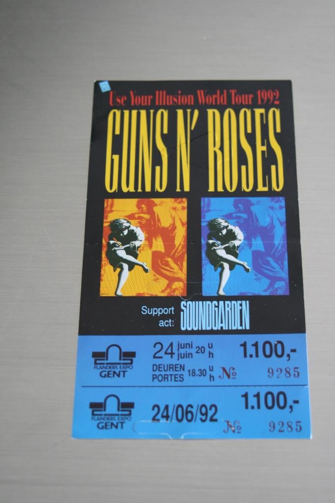 Ongebruikt concertticket "Guns 'n Roses, Tickets en Kaartjes