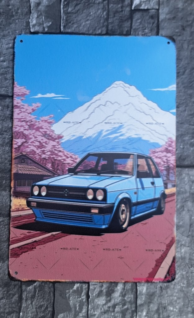 Plaque Décorative métallique Volkswagen golf, Neuf, 30 cm, Autres styles, Enlèvement ou Envoi