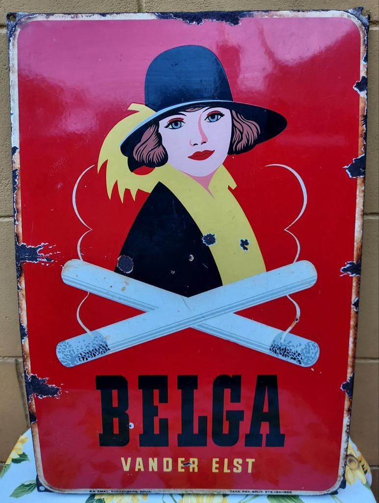 Belga emaille reclamebord, Verzamelen, Ophalen, Reclamebord