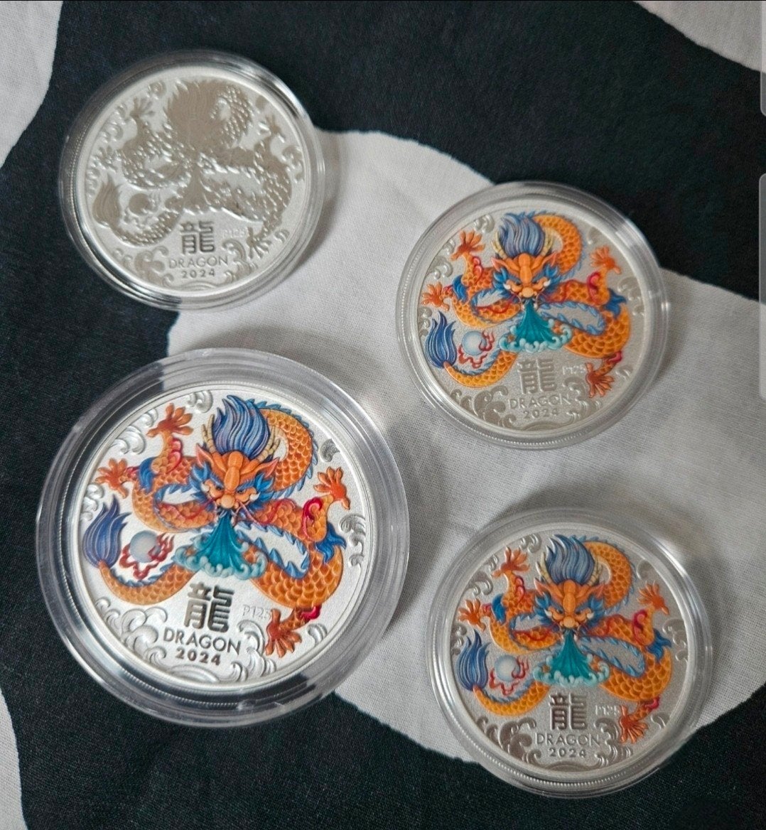 Zilveren Coin Dragon 2024 P125 Color., Timbres & Monnaies, Monnaies | Océanie, Enlèvement