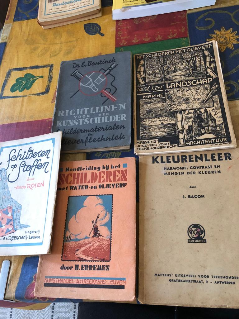Pakket retro/vintage schilder/tekenboekjes, Ophalen of Verzenden